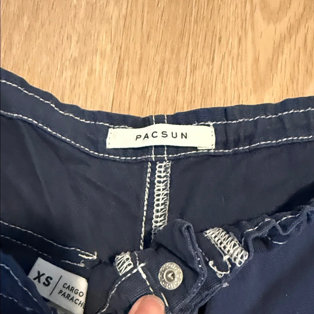 PacSun Blue Low Rise Cargo Parachute Pants - Picture 6 of 6